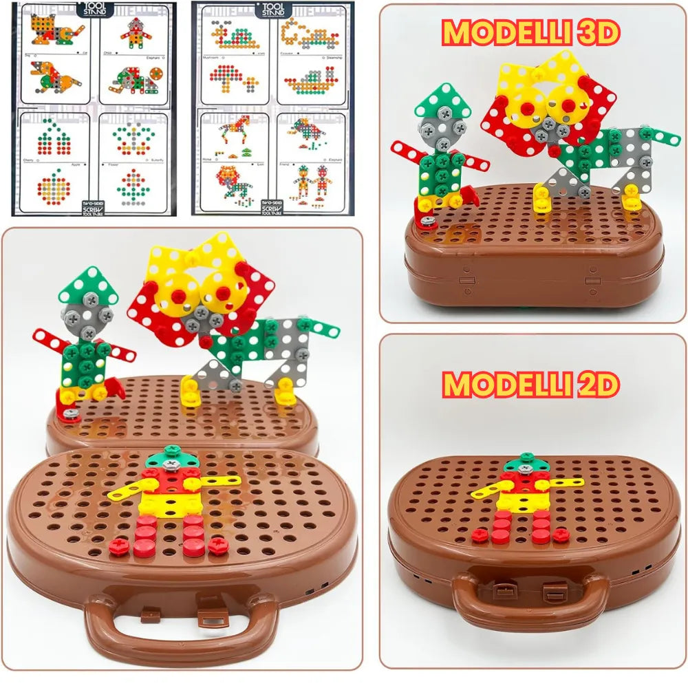 Creakit®: Set da 204 pezzi con Trapano Elettrico